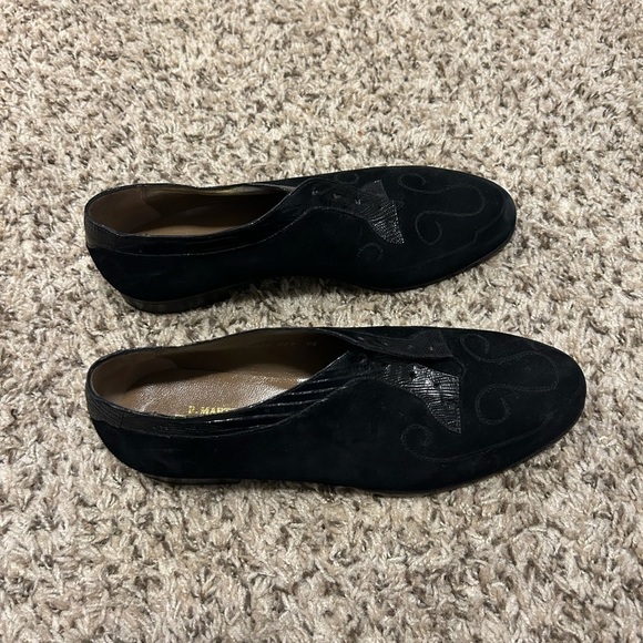 R Martegani For Galo Italy Men Leather Suede Oxford Dress Shoes Black 9 1/2 main image 5